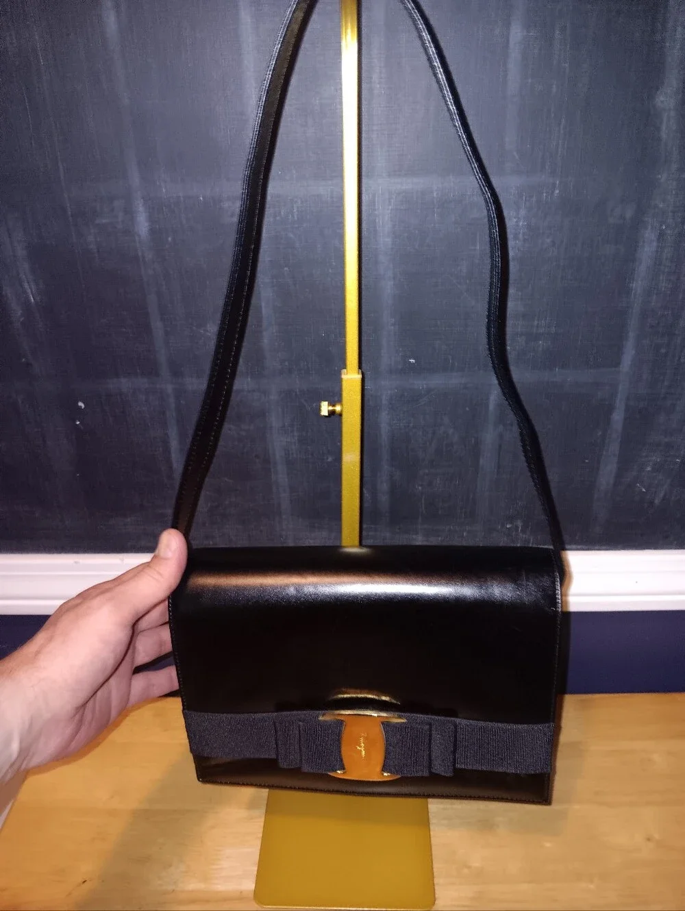 Salvatore Ferragamo Super Vintage Leather Vara Bow Flap Bag